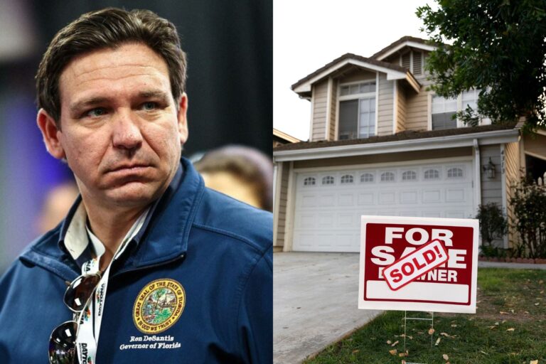 Ron DeSantis en conferencia de prensa sobre impuestos a la propiedad en Florida