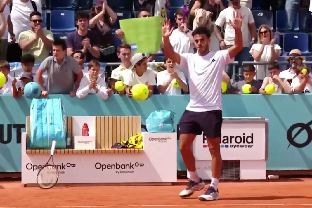 Francisco Cerúndolo celebrando un punto en el Masters 1000 de Madrid