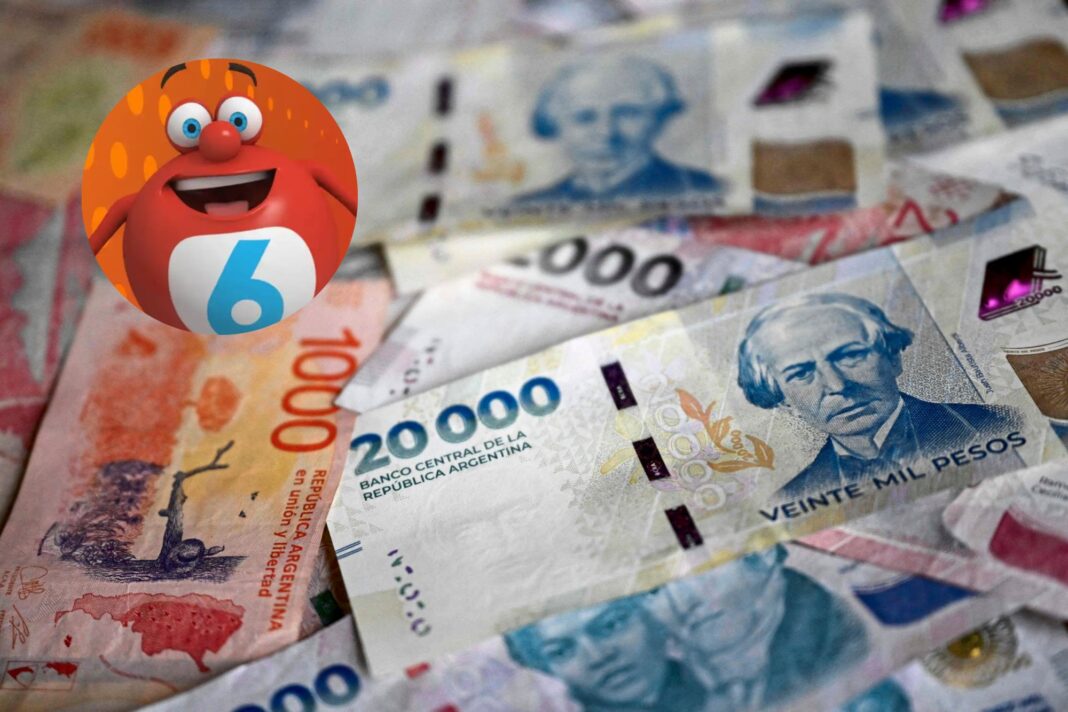 Símbolo del Quini 6 y billetes de lotería representando el sorteo millonario