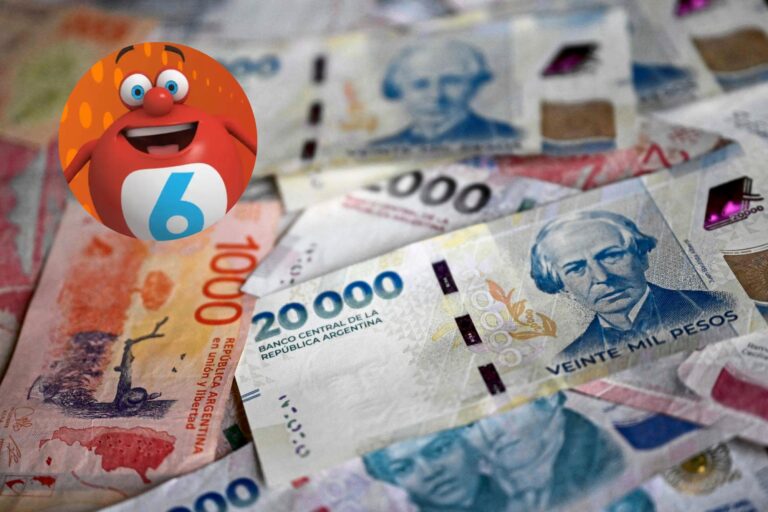 Símbolo del Quini 6 y billetes de lotería representando el sorteo millonario