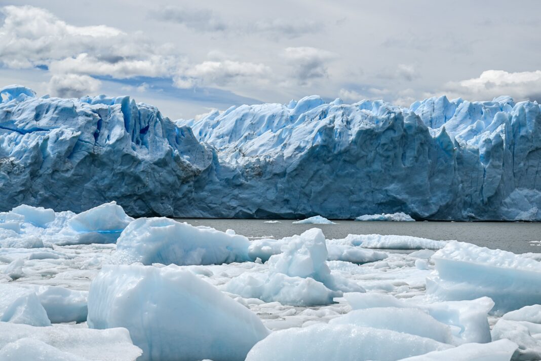 Vista de un glaciar en la provincia de Santa Cruz, Argentina