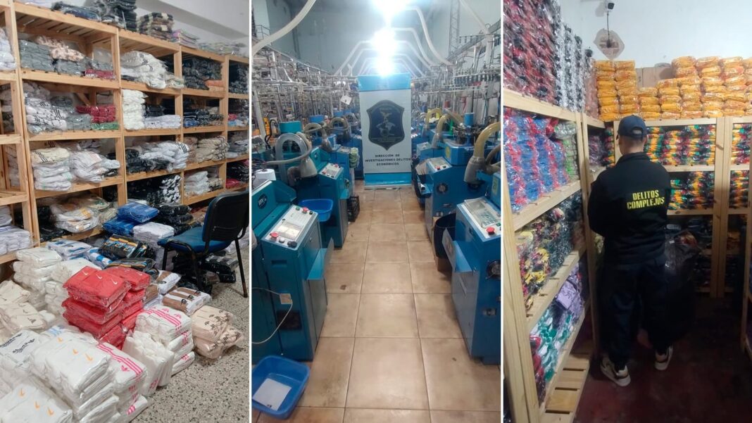 Medias falsificadas secuestradas en allanamiento policial