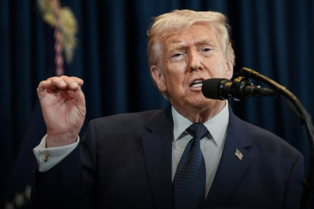 Imagen de Donald Trump sobre una barriada de Groenlandia