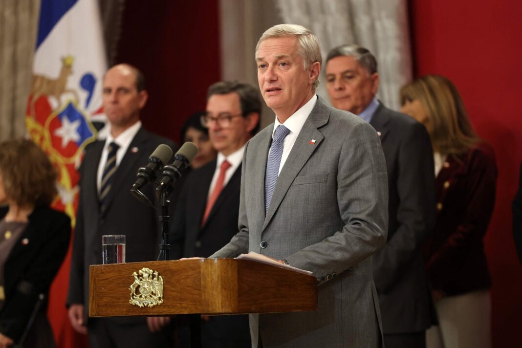 José Antonio Kast durante ceremonia de juramento de nuevos ministros en Chile