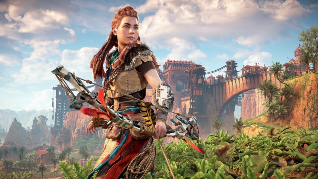 Captura de Horizon Zero Dawn Remastered mostrando a la protagonista Aloy en un entorno natural
