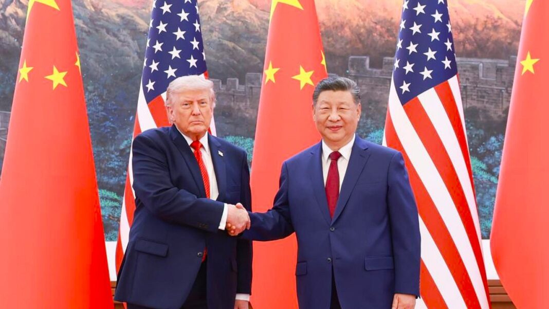 Xi Jinping y Donald Trump durante la cumbre bilateral en Beijing