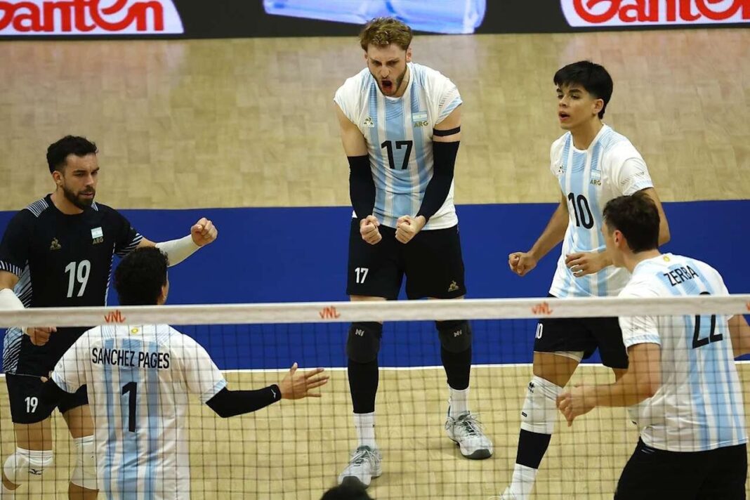 Jugadores de la selección argentina de vóleibol en la Volleyball Nations League 2026