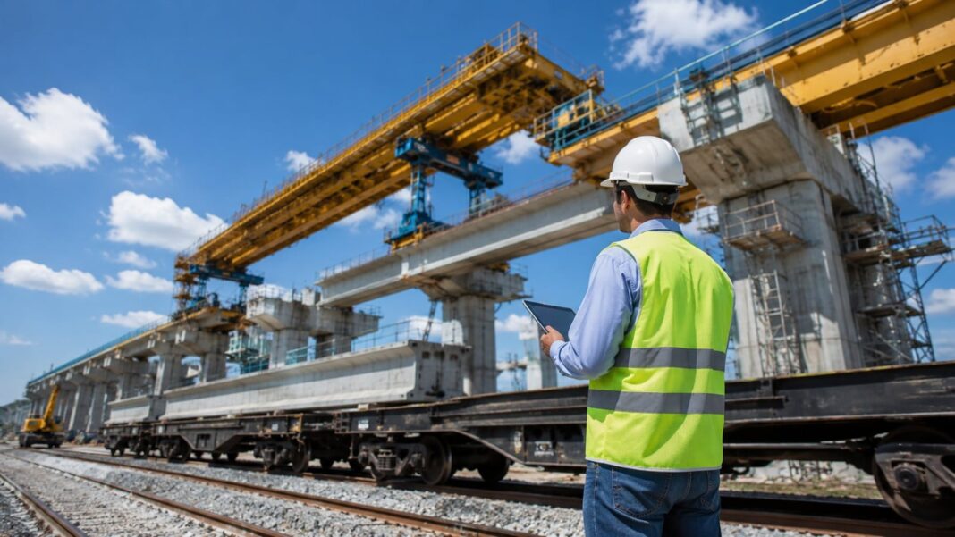 Ingenieros trabajando en diseño de infraestructura logística y cadenas de suministro