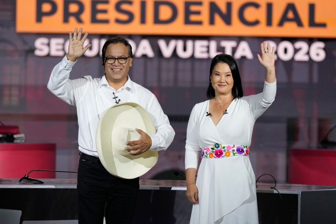 Gráfico del escrutinio electoral en Perú con porcentajes de votos