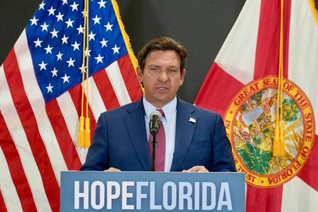 Gobernador Ron DeSantis anunciando medidas para combatir el fraude en Medicaid en Florida