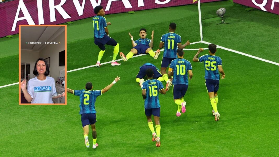Avezova Feruza con la camiseta de la selección de Uzbekistán