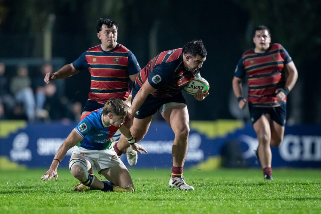Jugadores de Pampas celebrando la victoria sobre Capibaras XV en la semifinal del Súper Rugby Américas