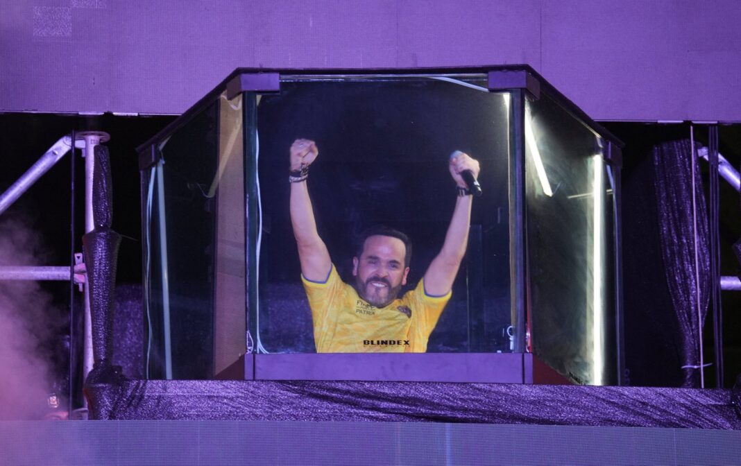Abelardo de La Espriella durante un acto de campaña en Colombia