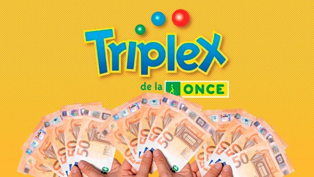 Boleto de la Triplex de la Once con números ganadores