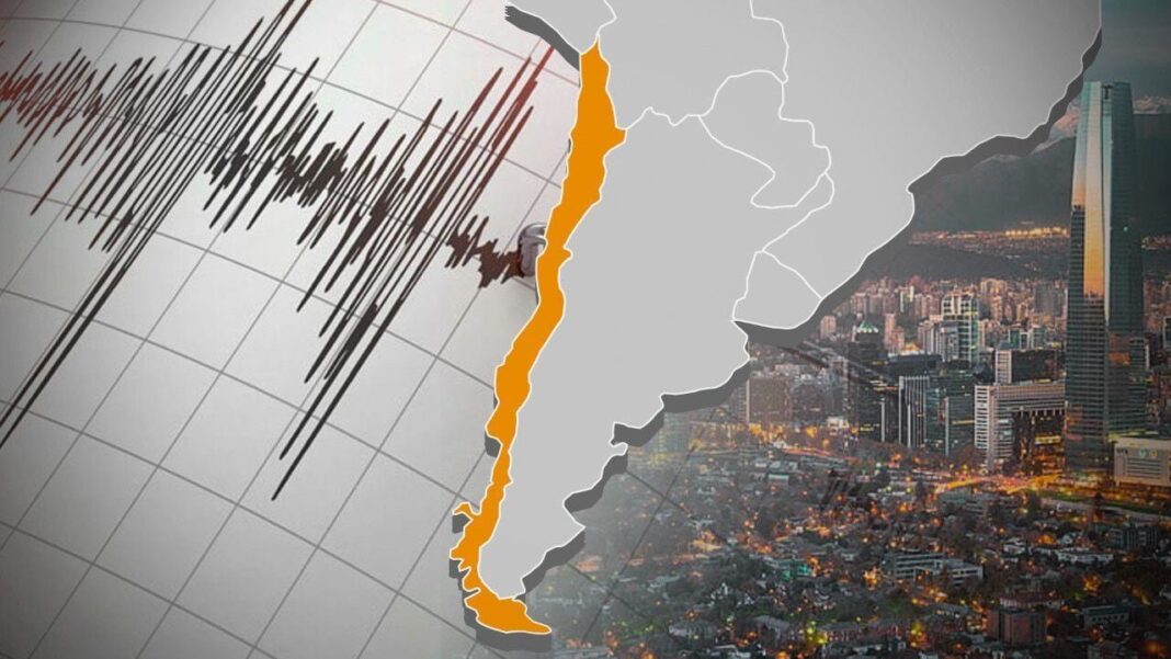 Mapa de sismo en Chile con epicentro en Canela Baja