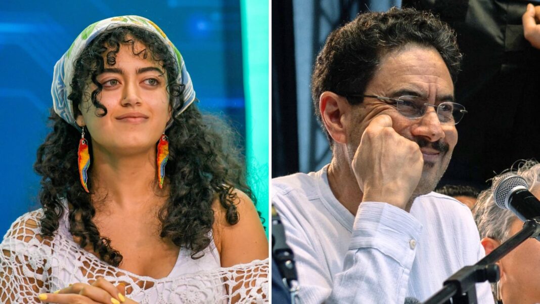 Sofía Petro junto a su hermana Antonella en la jornada electoral en Bogotá