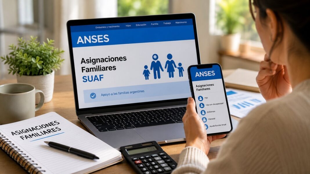 Persona consultando fecha de cobro de ANSES en un teléfono móvil