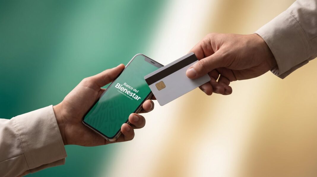 Aplicación móvil del Banco del Bienestar en un teléfono celular