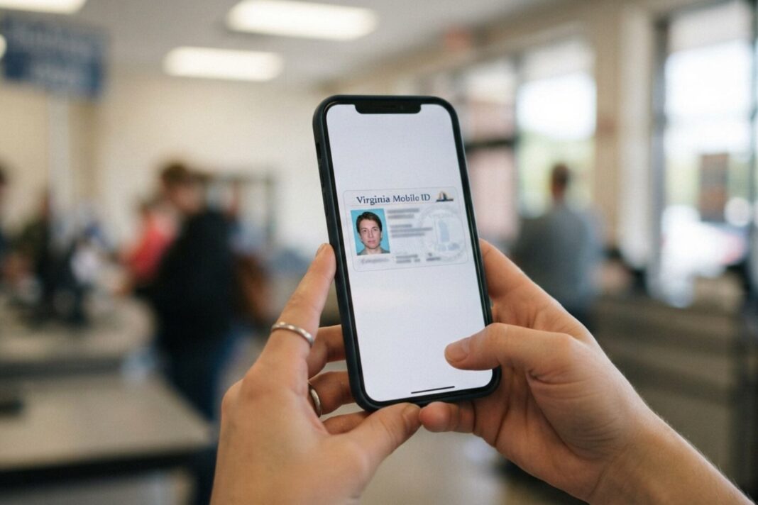 Aplicación Virginia Mobile ID en un teléfono celular
