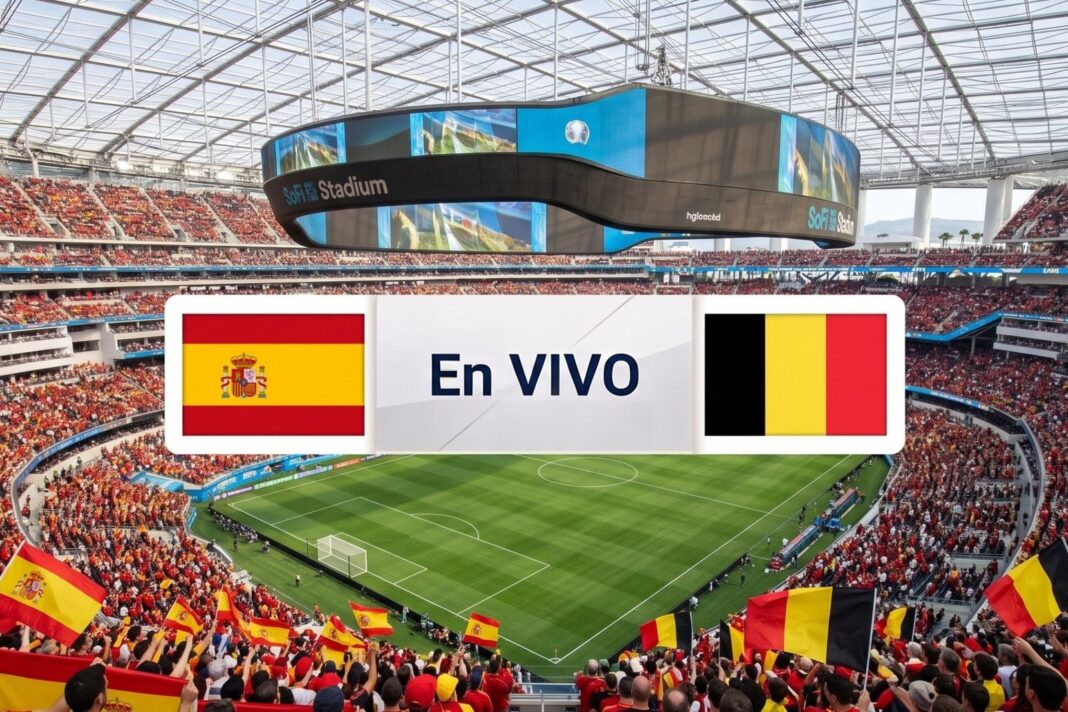 Estadio Los Ángeles durante el partido España vs Bélgica