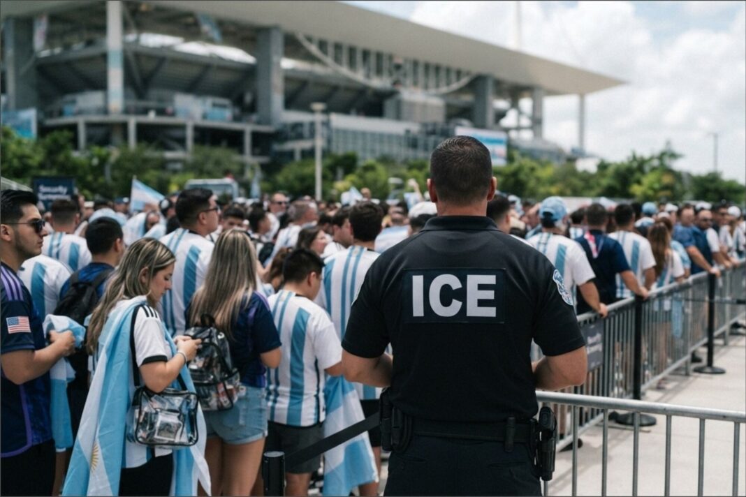 Estadio Miami durante el partido Argentina vs. Cabo Verde por el Mundial 2026 con presencia del ICE