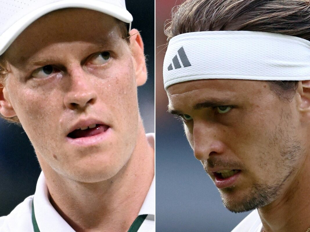 Jannik Sinner y Alexander Zverev en la final de Wimbledon 2026