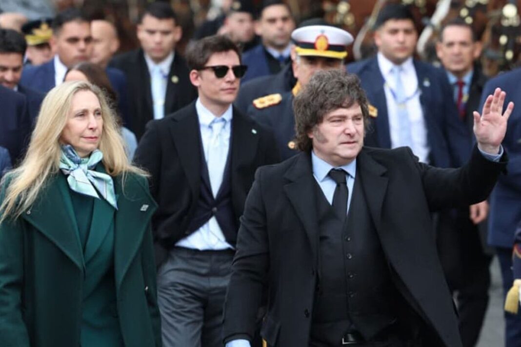 Javier Milei en una conferencia de prensa en la Casa Rosada