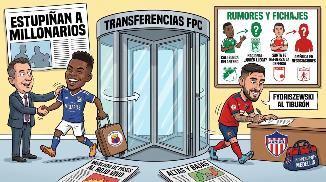 Jugadores de fútbol colombiano durante un partido de la Liga BetPlay