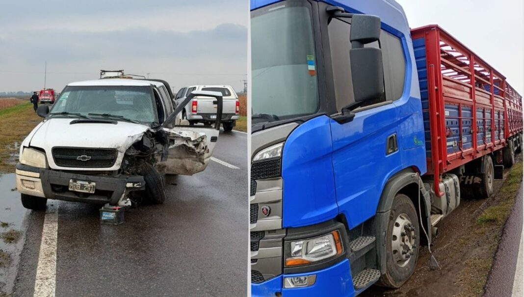 Lugar del accidente en la Ruta 5, Pehuajó