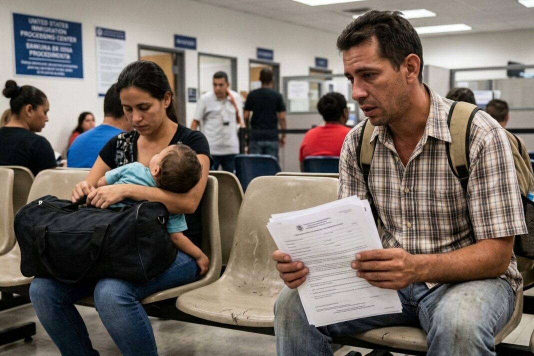 Documento de autorización de empleo (EAD) y sello de Uscis
