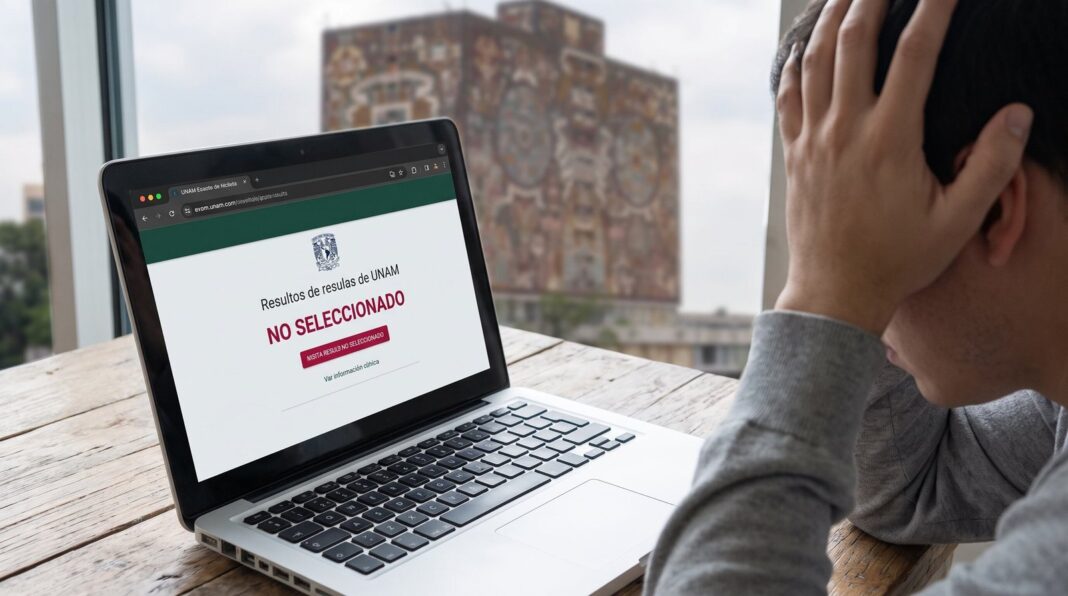 Estudiantes consultando resultados de examen de admisión UNAM 2026