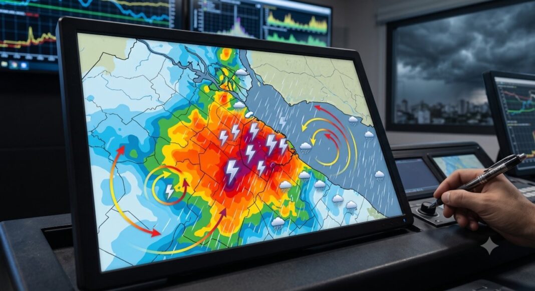 Mapa de alertas meteorológicas del SMN para el AMBA