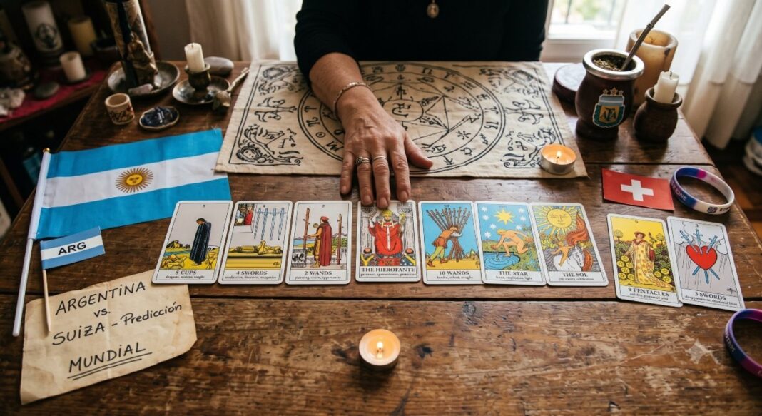 Ivana García, tarotista marplatense, con cartas de tarot