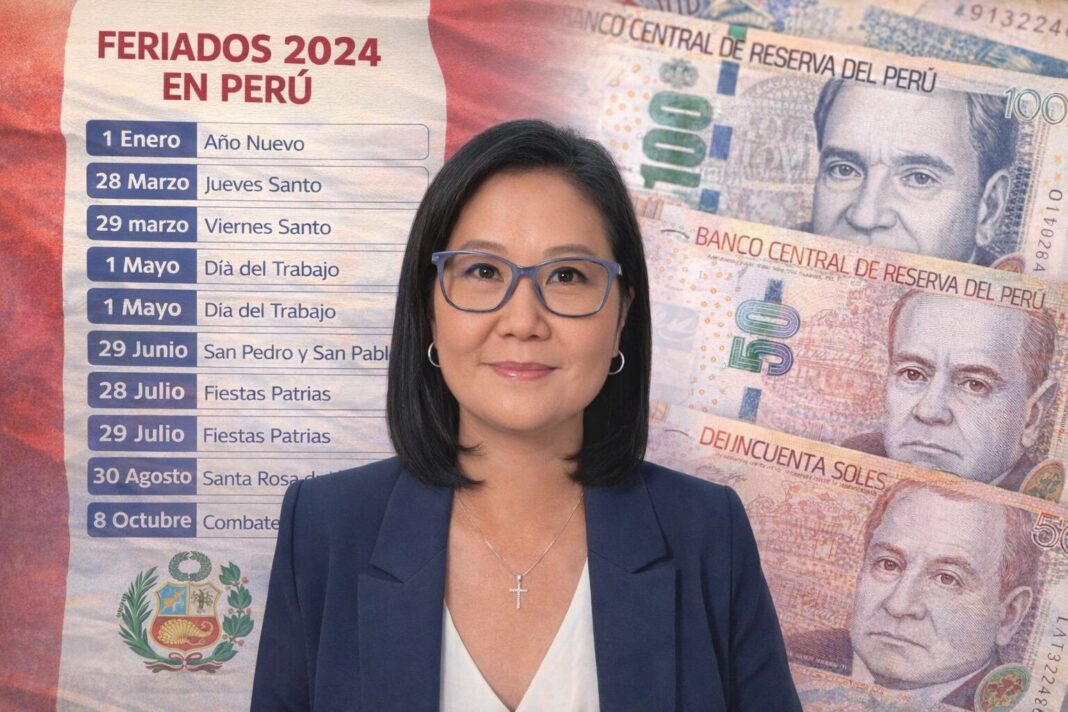 Keiko Fujimori durante transmisión en vivo desde Palacio de Gobierno