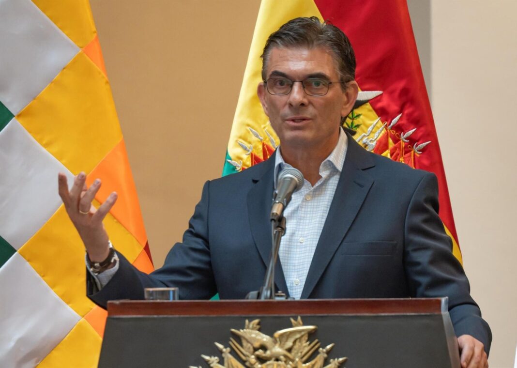 Rodrigo Paz durante el anuncio de la reforma del gabinete en Bolivia
