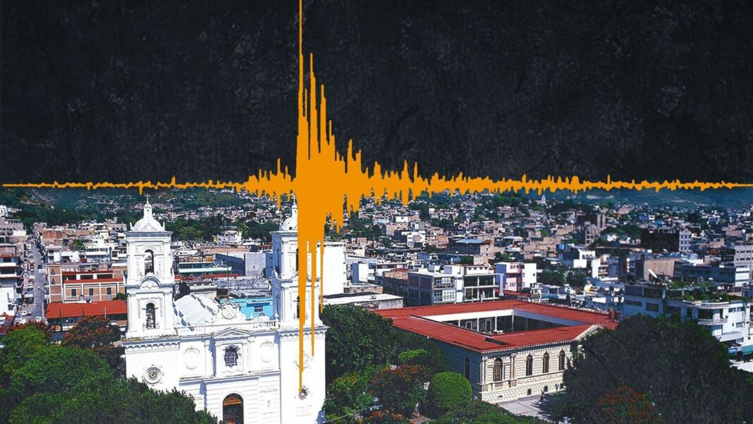 Mapa de epicentro del sismo en Huixtla, Chiapas