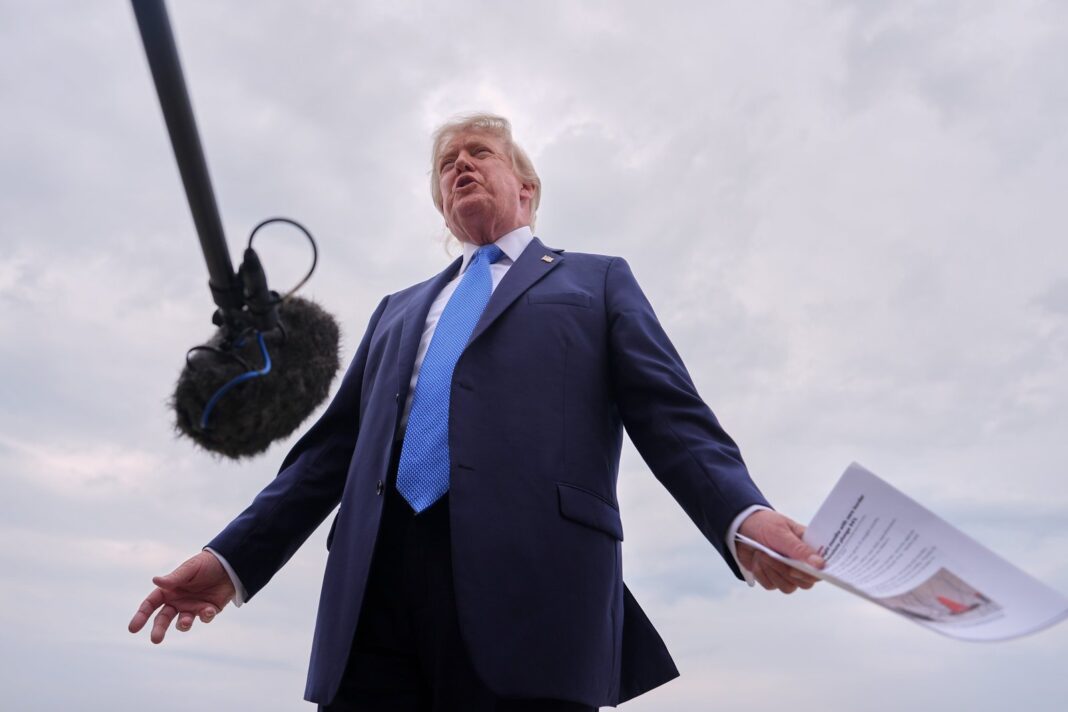 Donald Trump en un mitin político en Nueva York