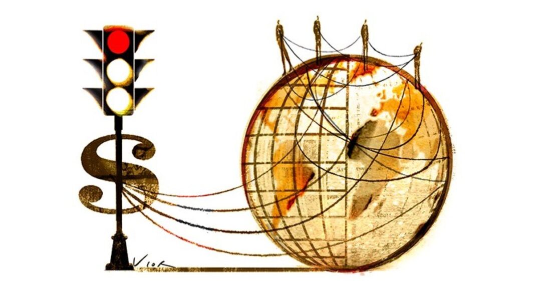 Gráfico de la evolución de la deuda pública mundial y las tasas de interés a 30 años