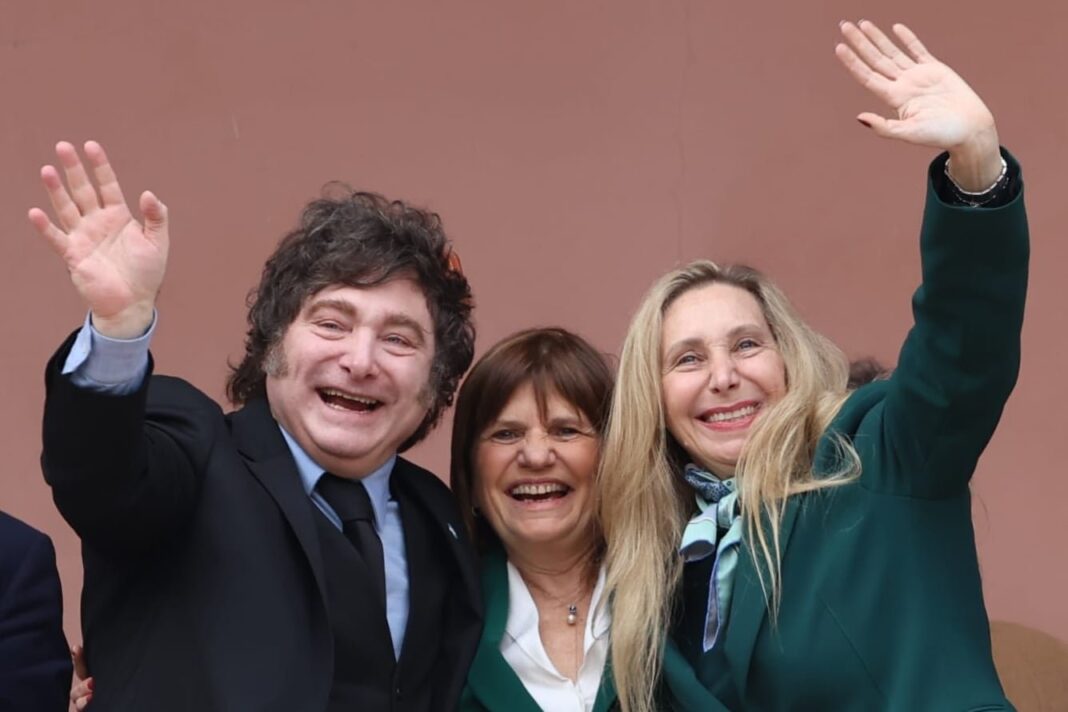 Karina Milei y Patricia Bullrich en una reunión de la mesa política del Gobierno