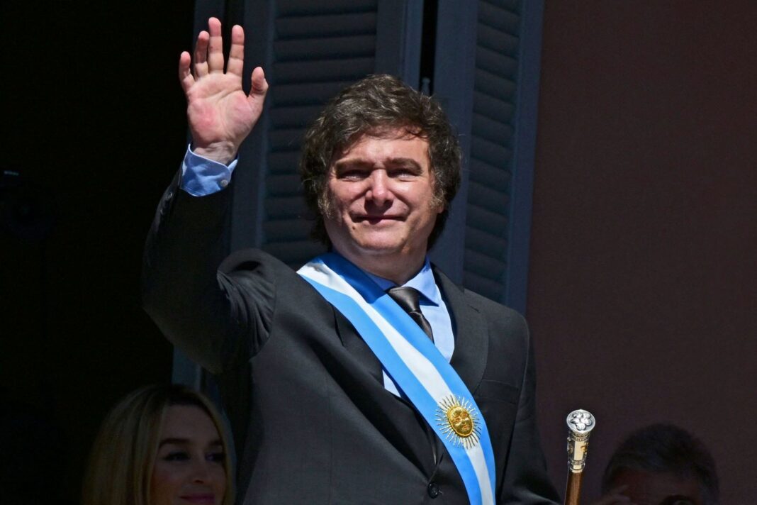 Javier Milei en un acto oficial