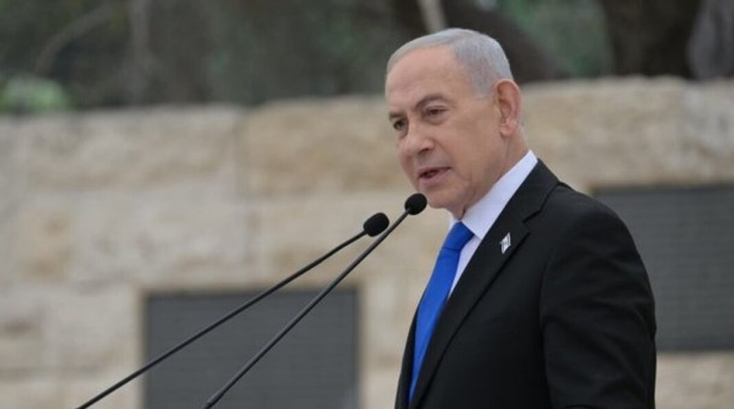 Benjamin Netanyahu habla ante el Estado Mayor General de las Fuerzas de Defensa de Israel en Tel Aviv