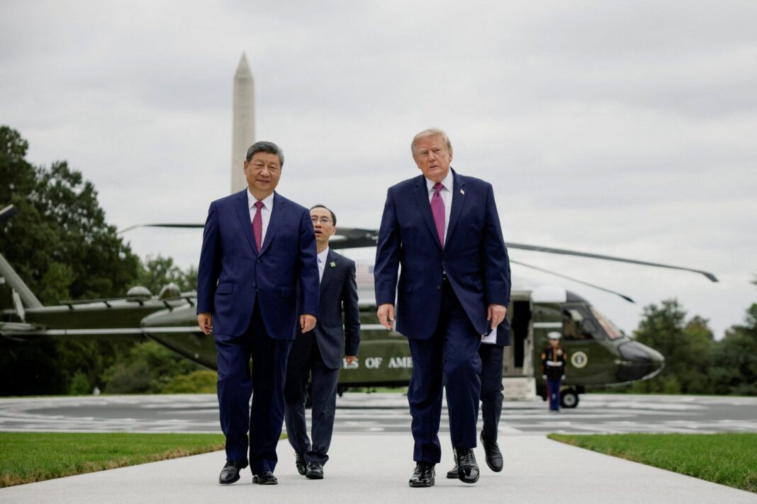 Donald Trump y Xi Jinping en la Casa Blanca durante la visita de Estado