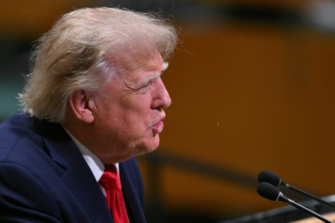 Donald Trump hablando en la Asamblea General de la ONU