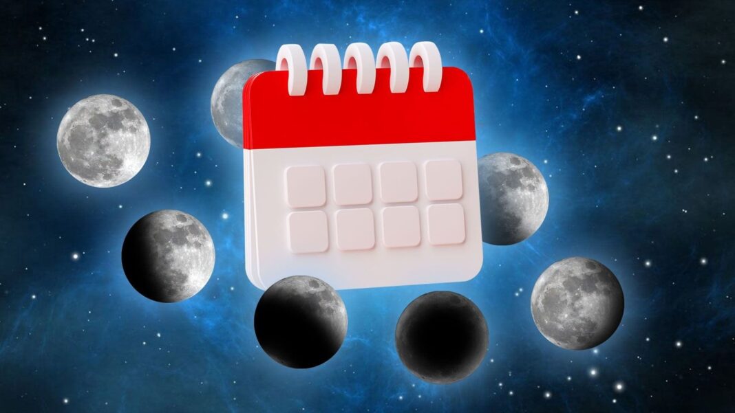 Fases de la Luna en el calendario lunar 2026