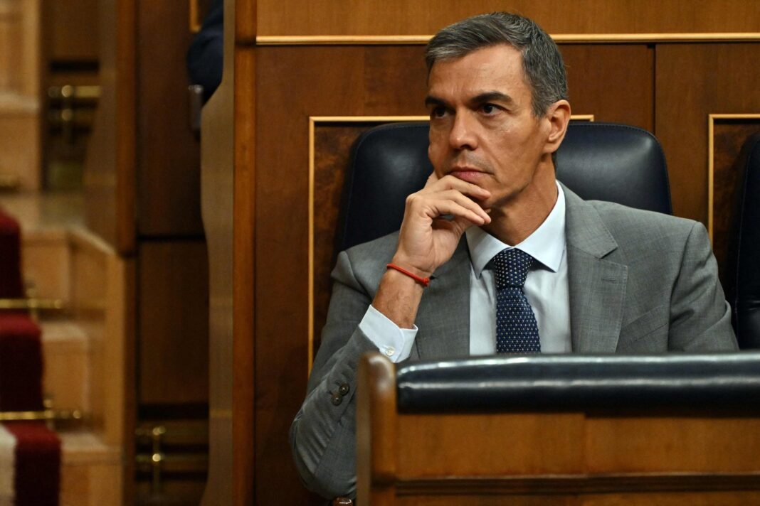 Pedro Sánchez durante una comparecencia pública