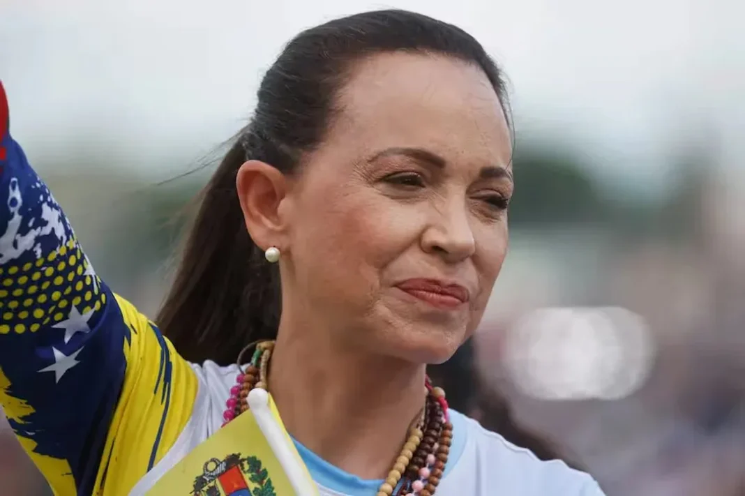 María Corina Machado durante una conferencia de prensa