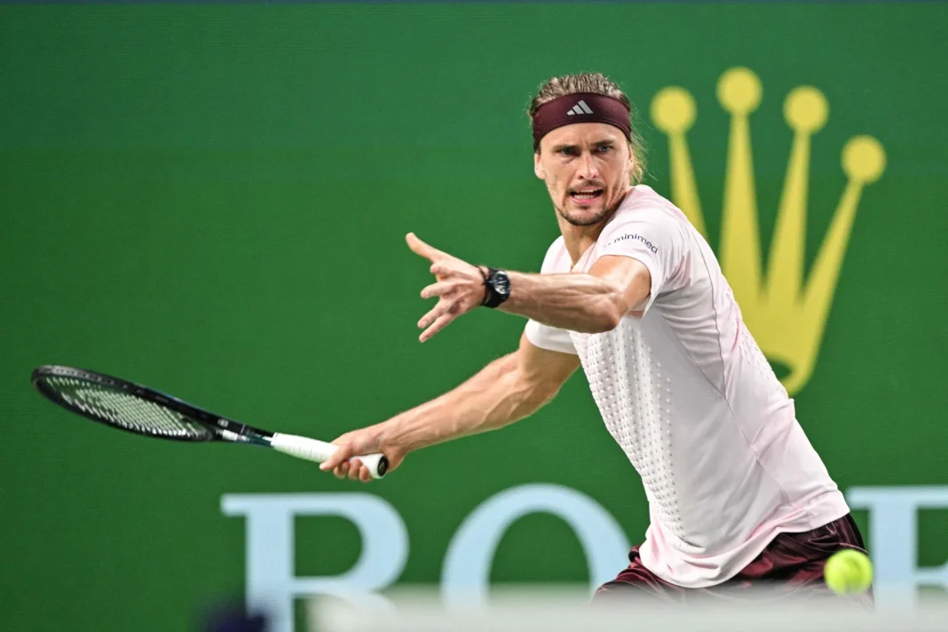Alexander Zverev durante su partido de cuartos de final del Masters 1000 de Shanghai